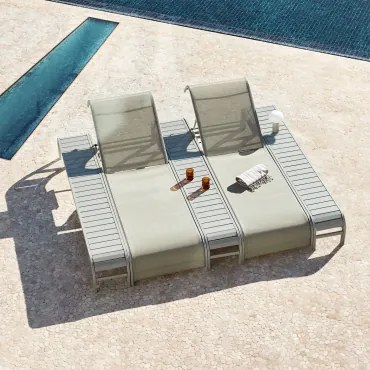 Zestaw 2 Leżaków Rozkładanych I 3 Stolików Pomocniczych Ze Stali Marietta Zielony Lauerl - Sklum