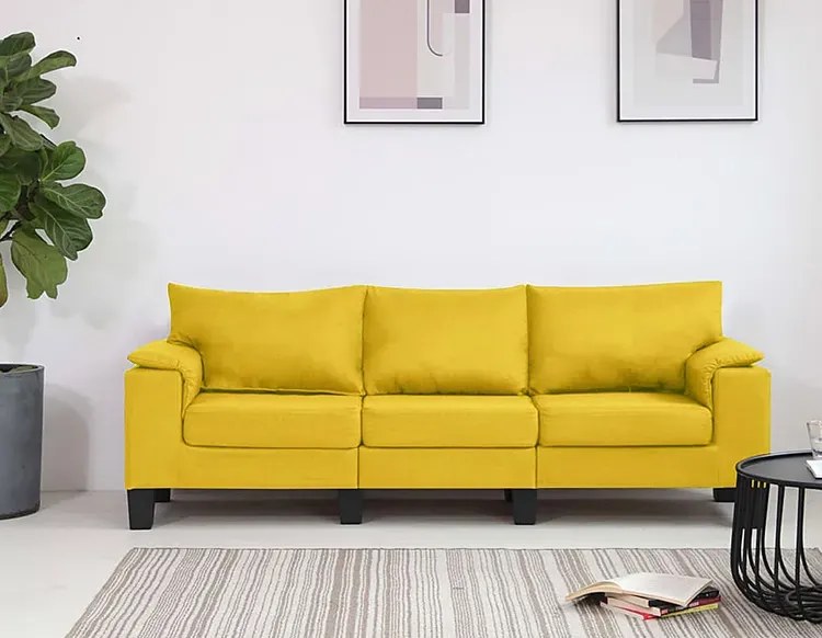 Trzyosobowa ekskluzywna żółta sofa - Ekilore 3Q