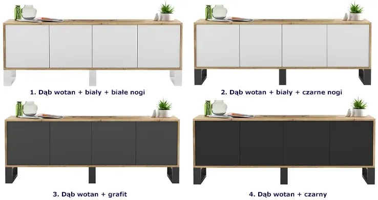 Szafka rtv dąb wotan + biały E7-B97