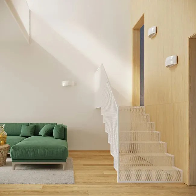 Biały minimalistyczny kinkiet w połysku - 4X S485 B4-L77