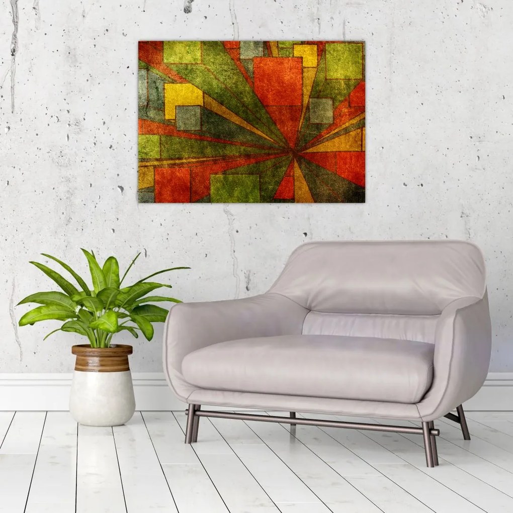 Obraz abstrakcji geometrycznej (70x50 cm)