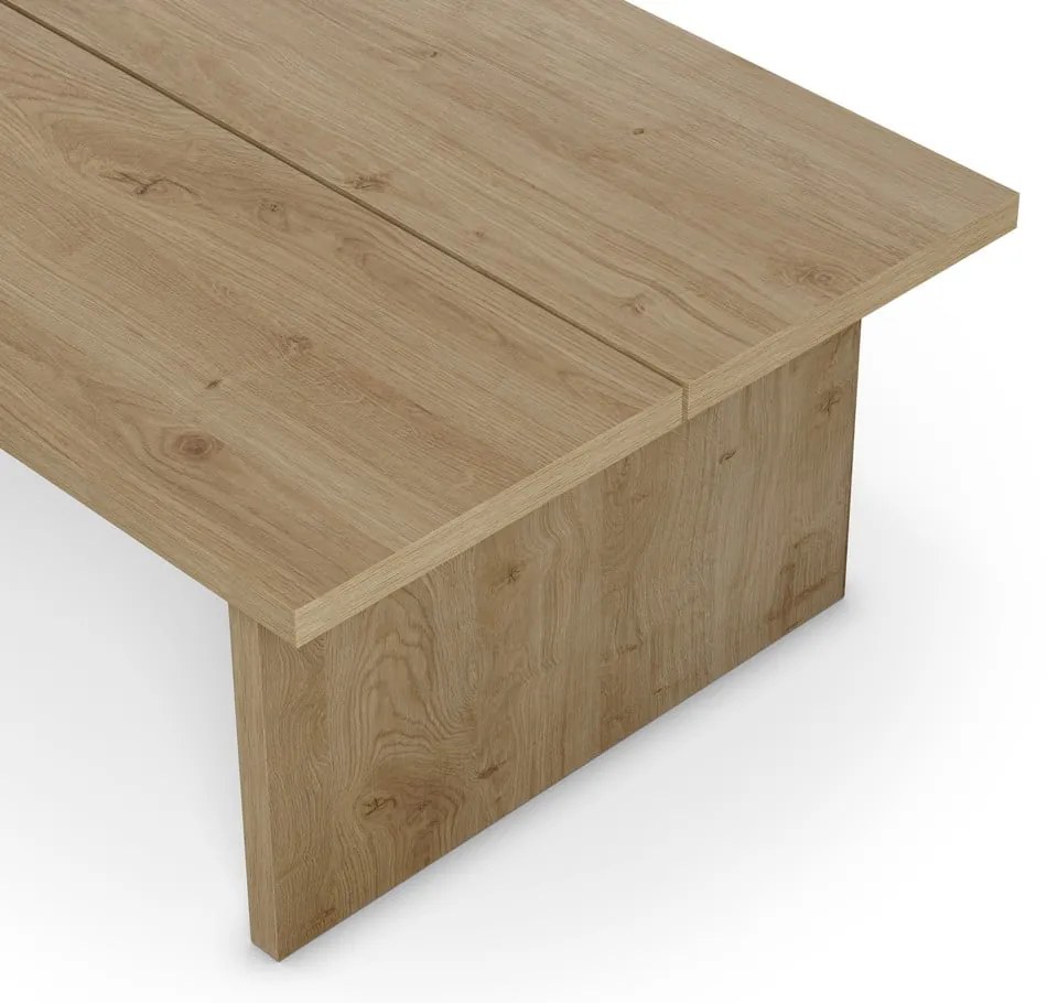 Stolik z blatem w dekorze dębu w naturalnym kolorze 70x120 cm Loana – Marckeric