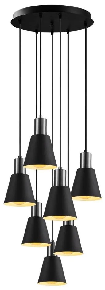 Żyrandol na lince KEM 7xE27/40W/230V czarny