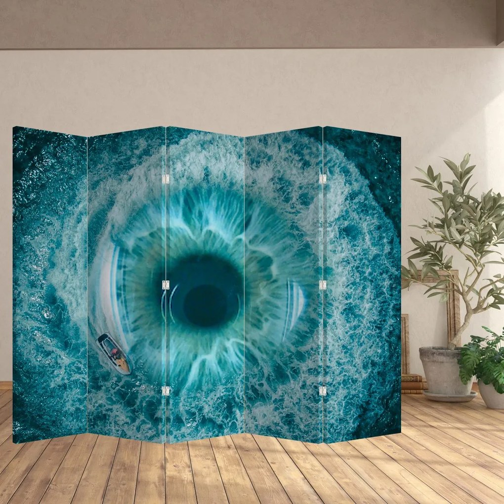 Parawan - Morze z łodzią (210x170 cm)