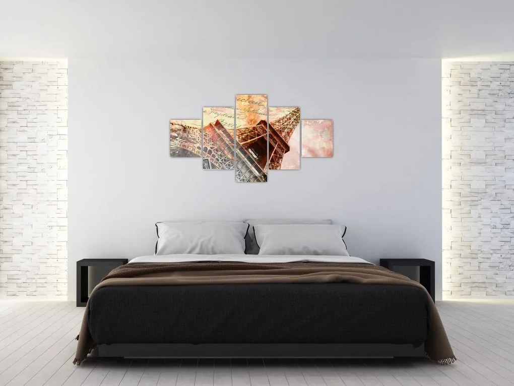 Obraz - Wieża Eiffla w stylu vintage (125x70 cm)