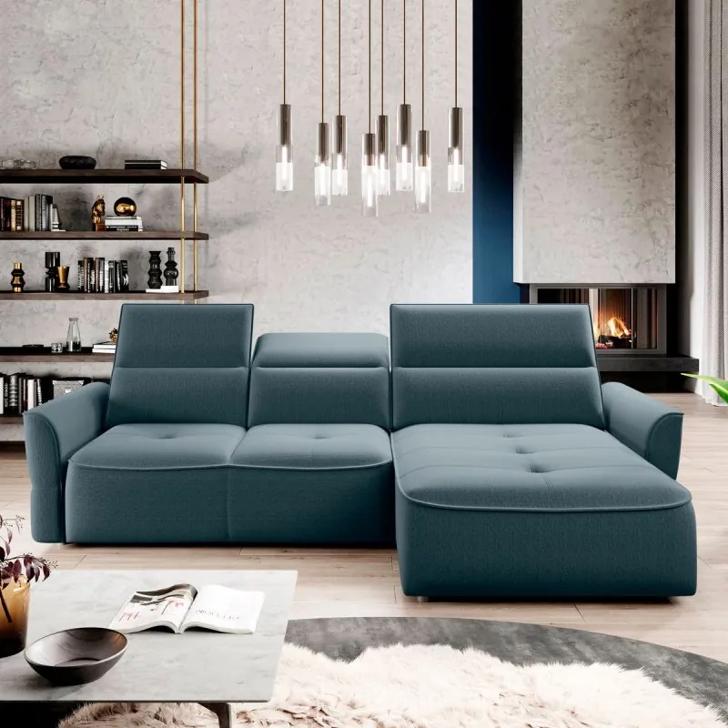 Narożnik MURILLO S Mini z elektryczną regulacją siedziska Prawostronny w tkaninie VOGUE 12 WERSAL