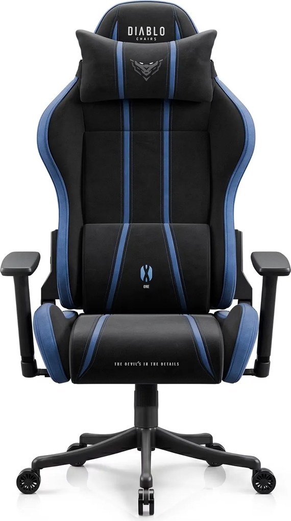 Fotel gamingowy młodzieżowy Diablo X-One Small Size materiałowy, Night Blue