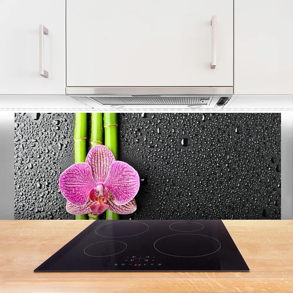 Panel Szklany Orientalny Bambus i Kwiaty