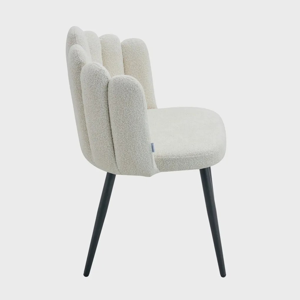 Krzesło LUXE w tkaninie Bouclé Ecru HOMLA