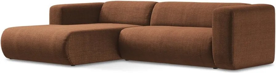 Narożnik (lewostronny/z szezlongiem) w kolorze terakoty Ekahi – Makamii