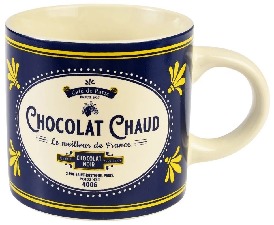 Ciemnoniebiesko-kremowy ceramiczny kubek 350 ml Chocolat Chaud – Rex London