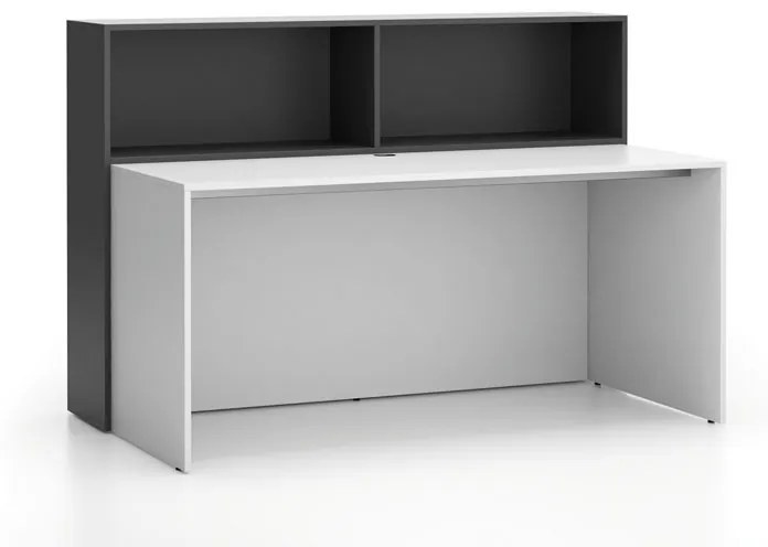 Zestaw mebli biurowych single SEGMENT, 2 półki,  biały/grafit