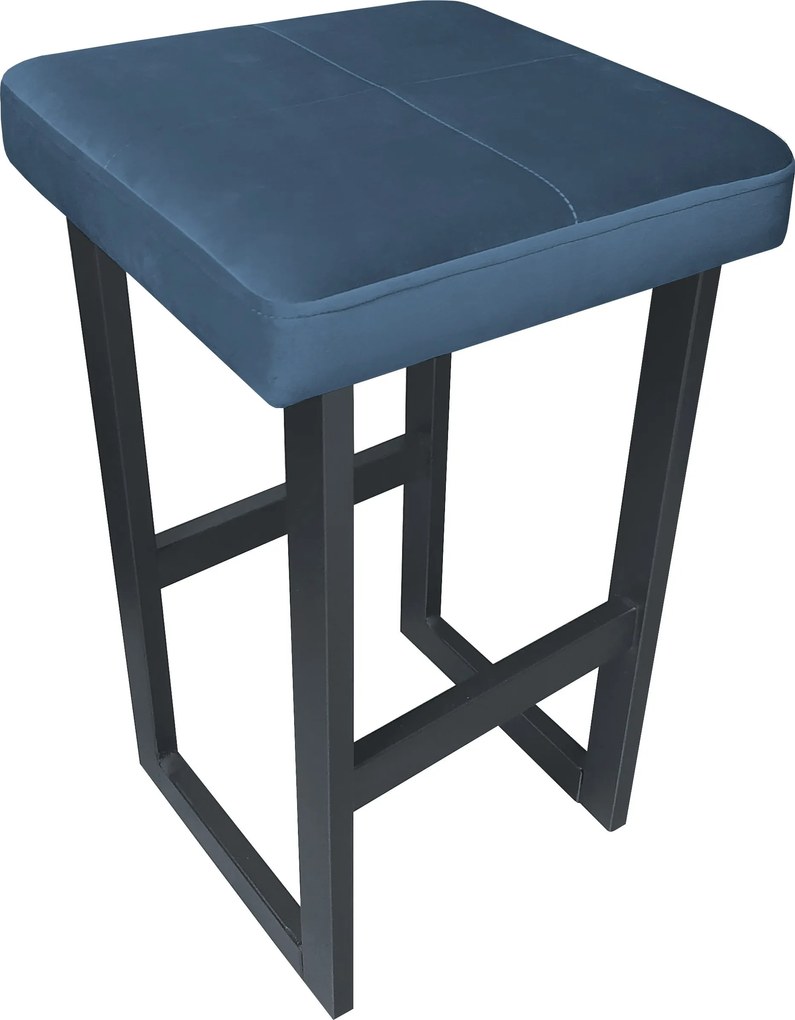 Hoker ALEX krzesło barowe tkanina Welur podstawa metalowa : Kolor Stelaża - Grafit, Kolor tkaniny - VELVET - MG33, Wysokość - 60 cm