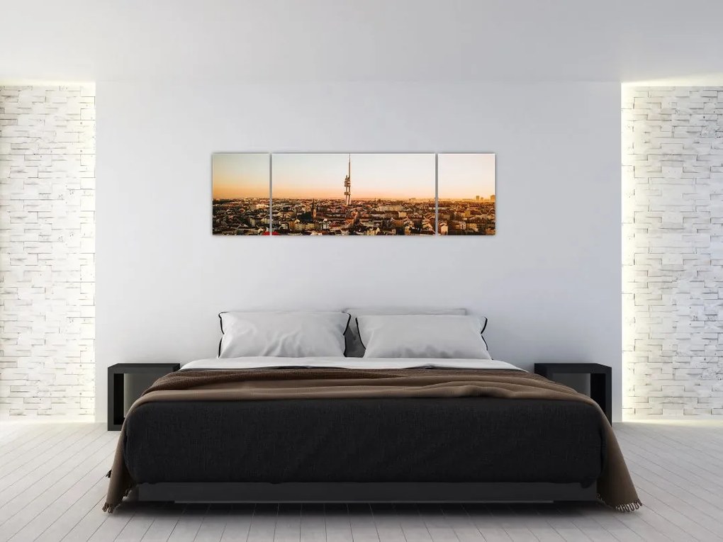 Obraz zachodu słońca nad Žižkov (170x50 cm)