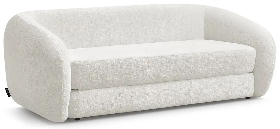 Biała rozkładana sofa z tkaniny szenilowej 228 cm Neyo – Bobochic Paris