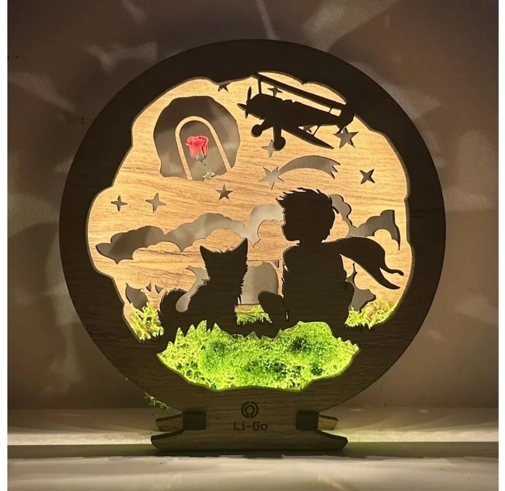 Li-Go 23634/DUB2 - LED ściemnialna dekoracja stołowa LED/12W/230V 20x22 cm dąb