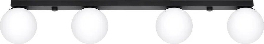 Czarna lampa sufitowa ze szklanym kloszem ø 12 cm Umerta – Sollux