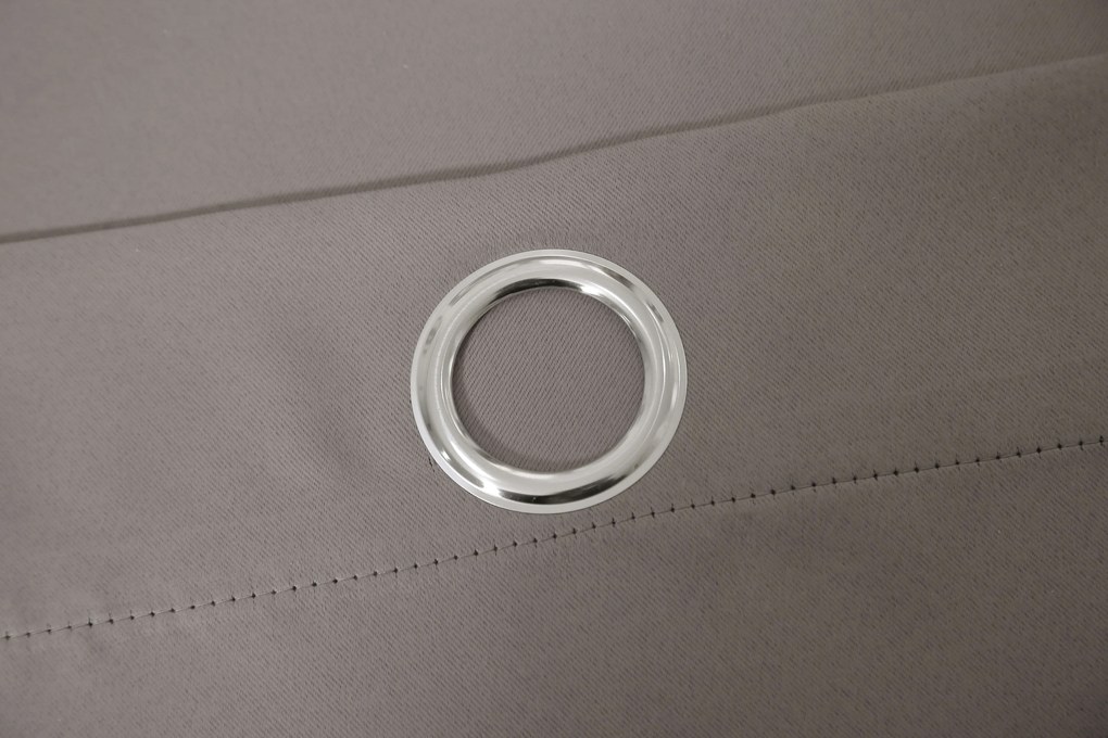 Szaro-brązowa zasłona OXFORD 140x250 cm Zawieszanie: Metalowe pierścienie