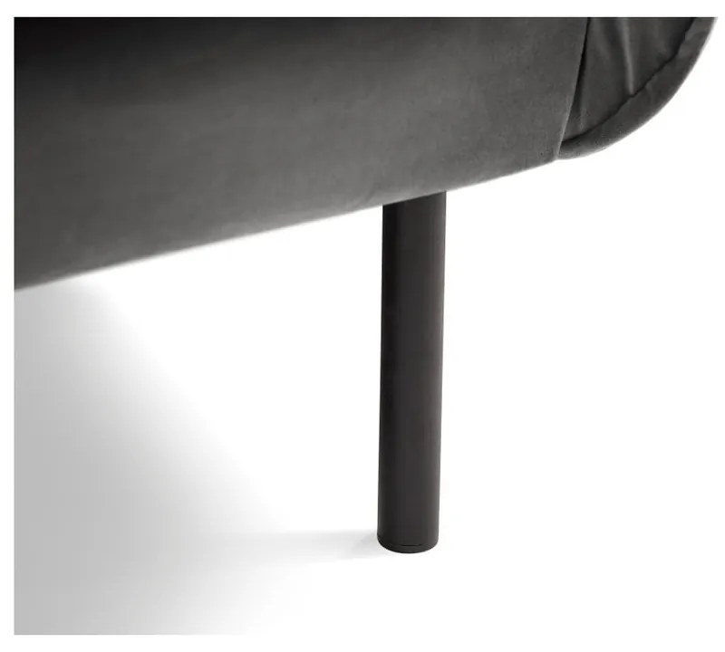 Ciemnoszara aksamitna sofa Cosmopolitan Design Vienna, 160 cm