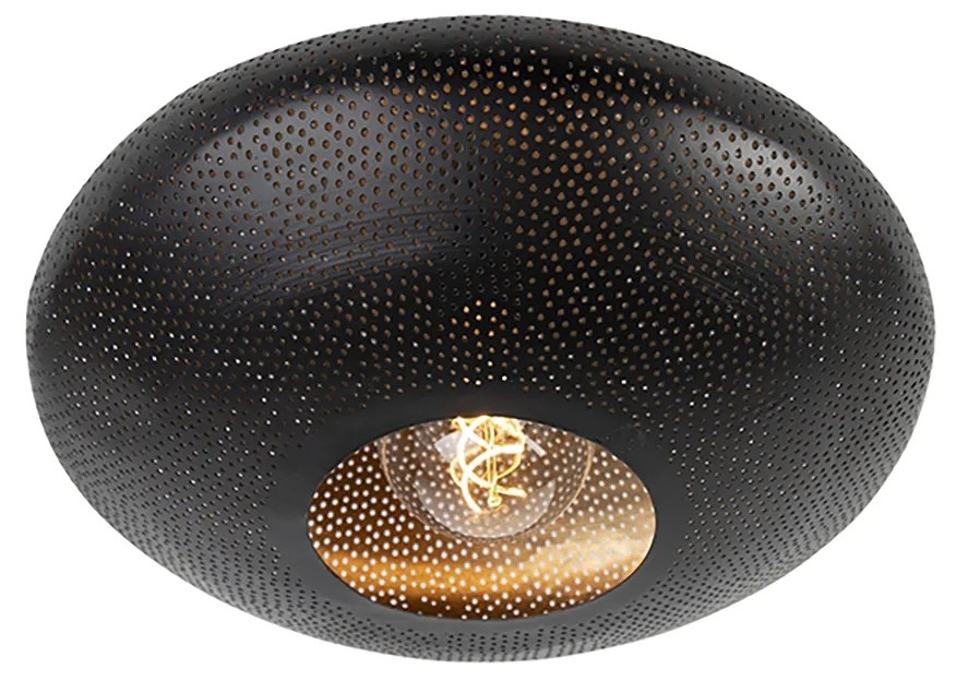 Inteligentna lampa sufitowa czarna i złota 40 cm w komplecie z Wi-Fi G95 - RadianceKolonialny Oswietlenie wewnetrzne