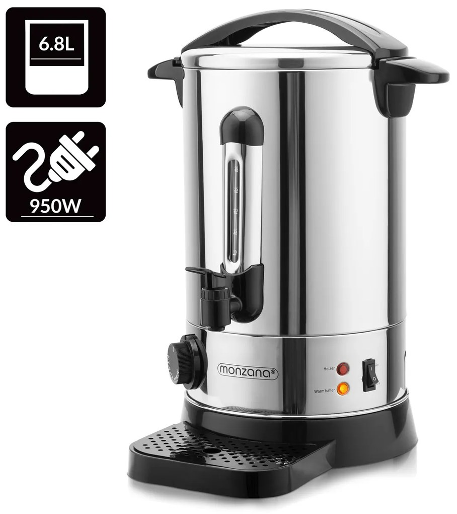 Jurhan Podgrzewacz do wina/herbaty COZY, 6,8l, srebrna