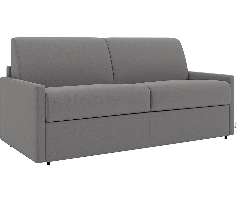 Kanapa 2-osobowa rozkładana typu express z tkaniny - Kolor: jasnoszary - Pow. spania: 120 cm - Materac 22 cm z pamięcią kształtu CALIFE