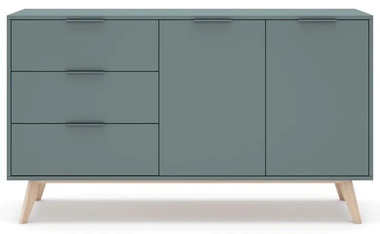Szarozielona komoda 140x81x40 cm Pisco – Marckeric