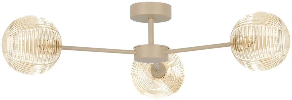 Sufitowa lampa ze szklanymi kloszami beżowa A4-A95