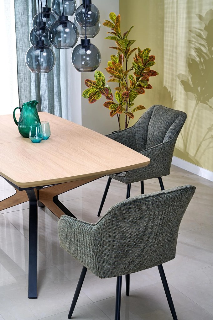 Stół do jadalni rozkładany MDF naturalny 160-220/90/76 cm JAMES