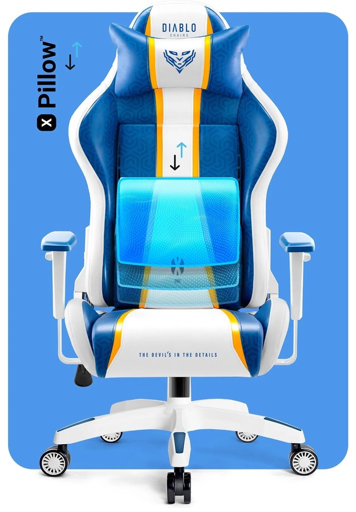 Fotel Gamingowy Diablo X-One 2.0 Small: Aqua Blue