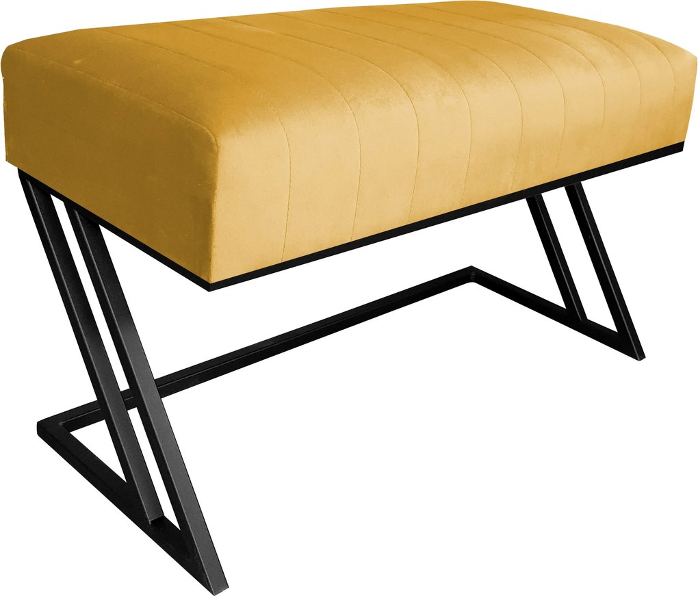 Ławka ZETA tkanina Welur loft ławka metal : Kolor Stelaża - Czarny , Kolor tkaniny - VELVET - MG15, Typ tkaniny - Velvet