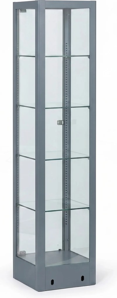 Witryna szklana, 1800 × 400 × 400 mm, szara