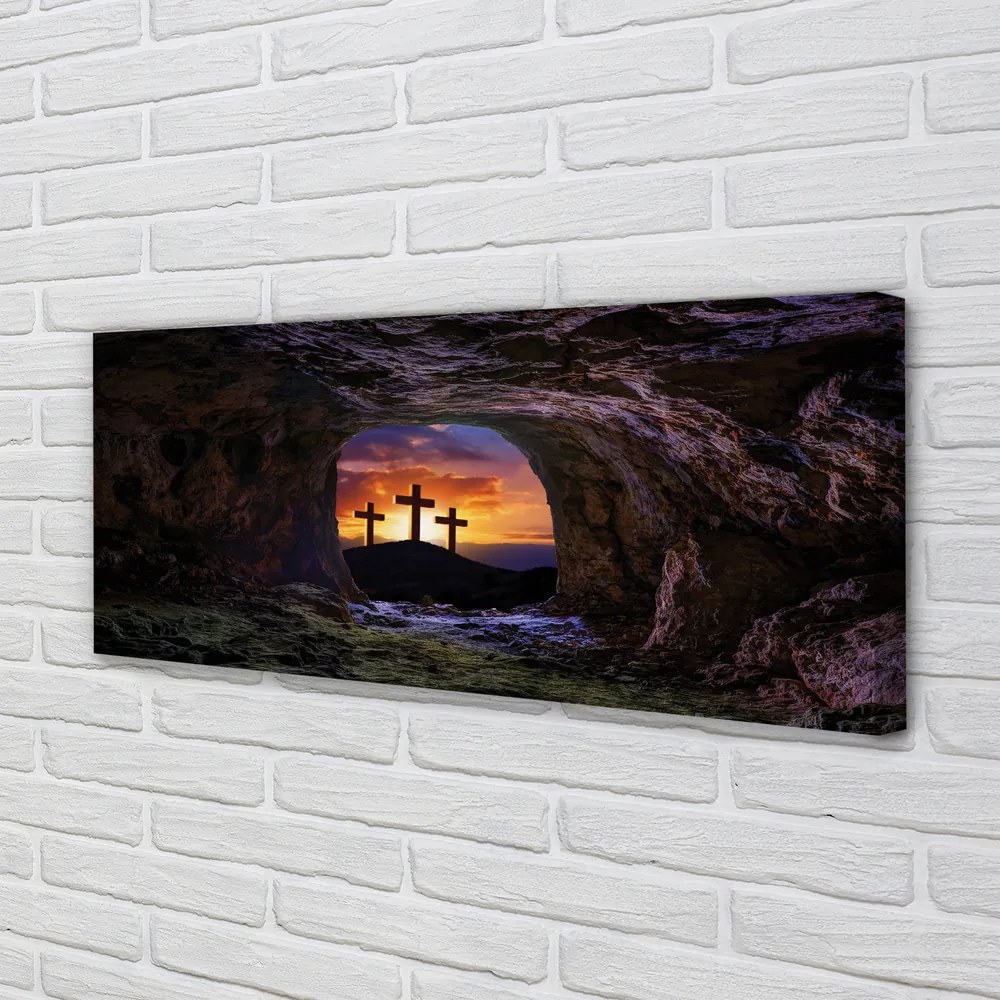 Fotoobraz na płótnie Krzyże o Zachodzie Słońca