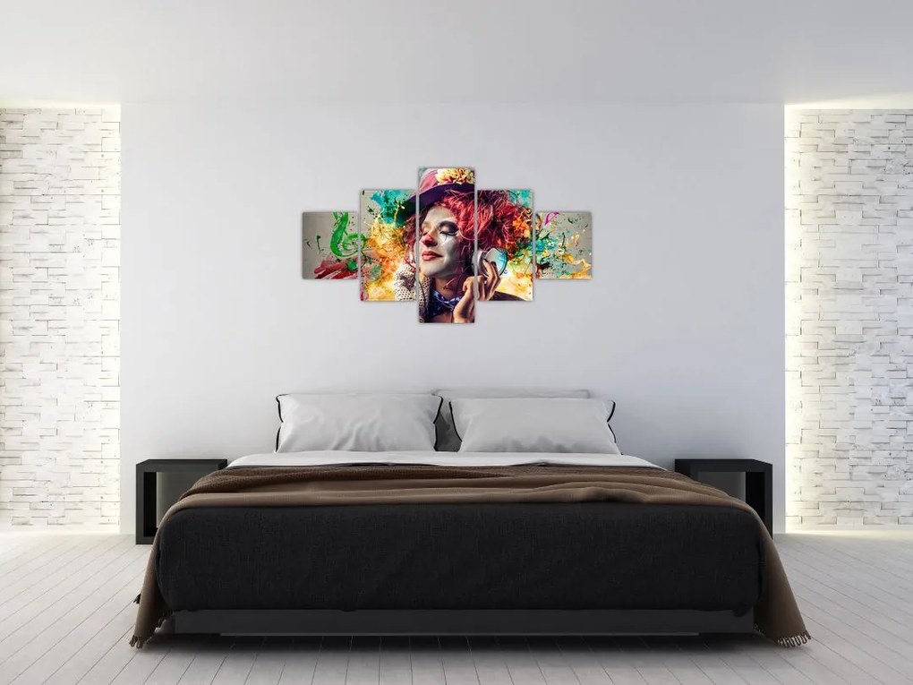 Obraz - Artystka ze słuchawkami (125x70 cm)