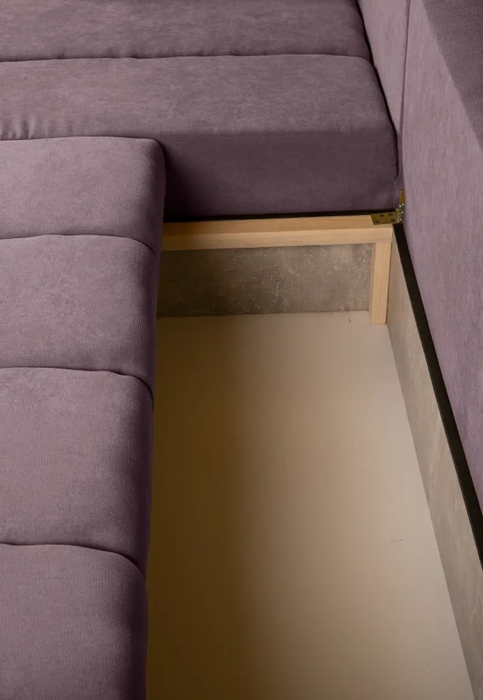 Kompaktowy, rozkładany narożnik Bueno, wrzos/fiolet - Soro 65