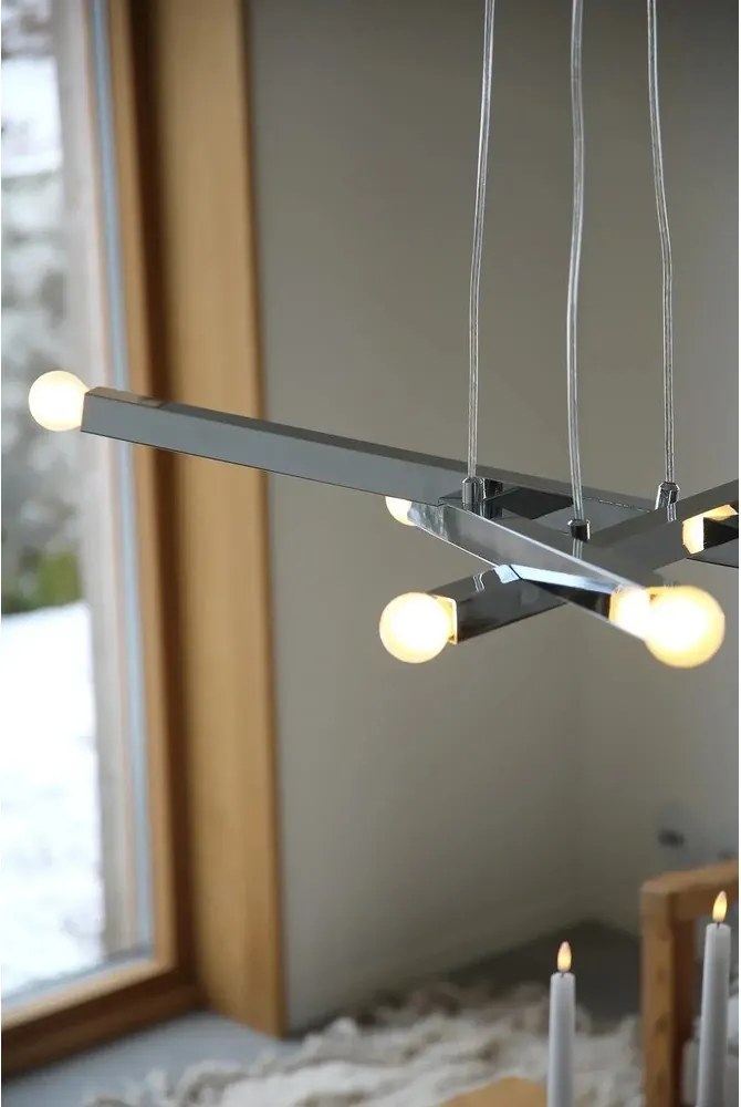 Metalowa lampa wisząca w kolorze srebra Stack – Markslöjd