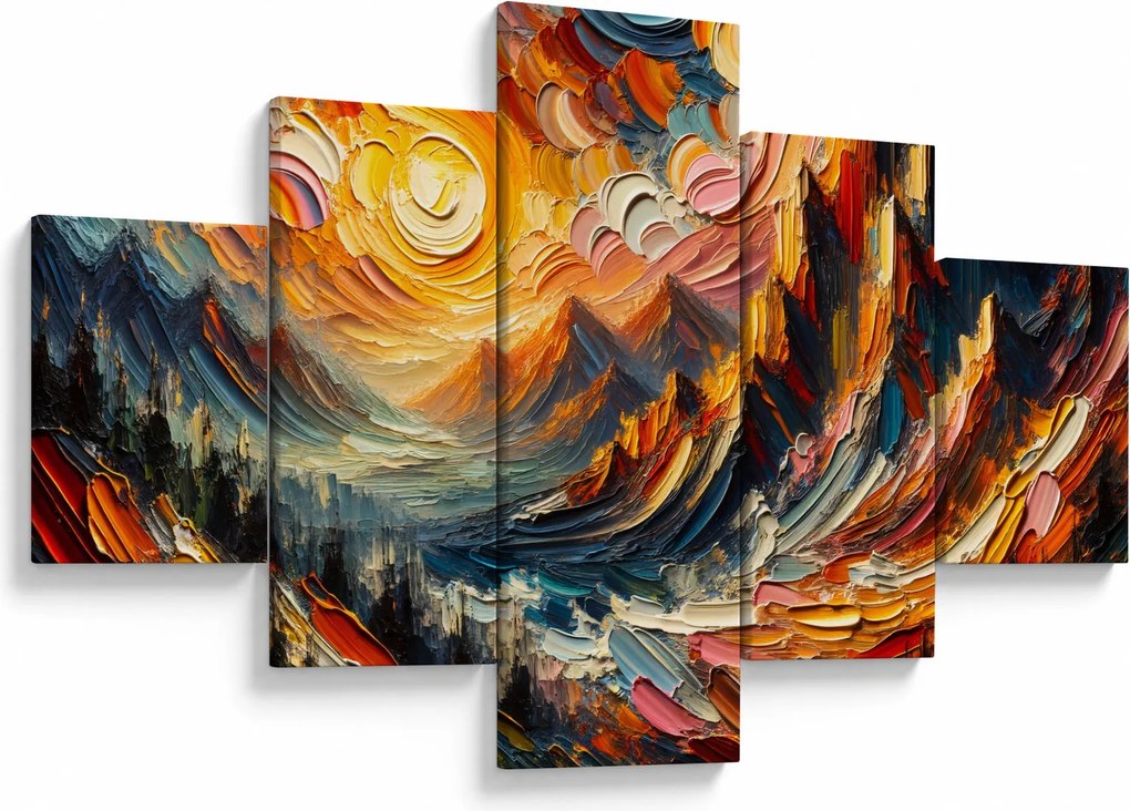 Obraz - Góry oświetlone słońcem (125x70 cm)