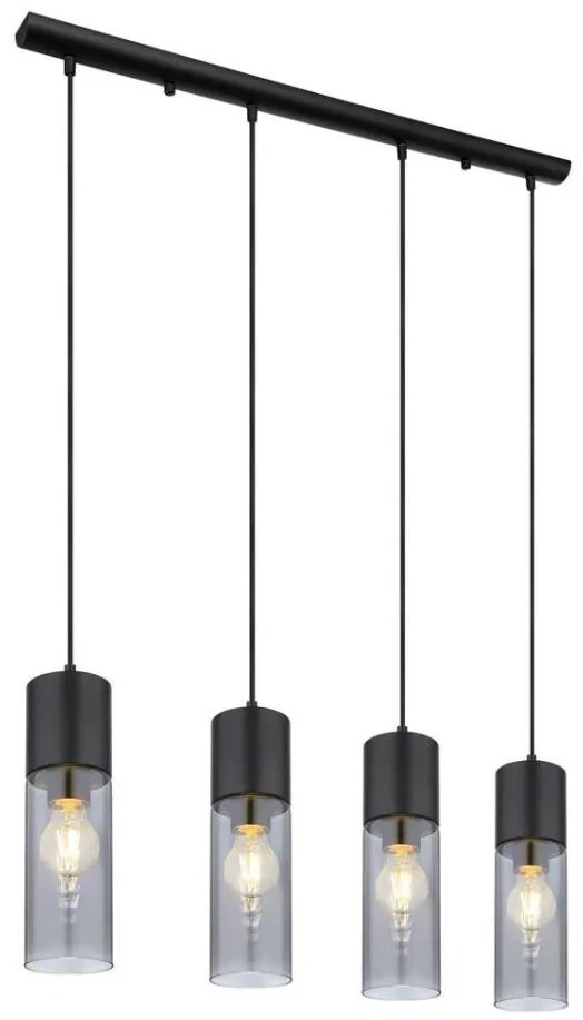 Globo 21000-4HB - Lampa wisząca ANNIKA 4xE27/25W/230V czarna