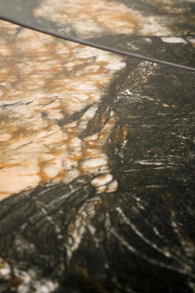 Stół do jadalni rozkładany spiek czarny marmur, 180-260/90/76 cm FORUM