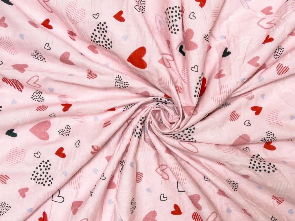 PrzytulneMieszkanie.pl PrzytulneMieszkanie.pl Pościel z kory do łóżeczka Renforcé LOVITA różowa Rozmiar pościeli: 45 x 65 cm | 90 x 140 cm