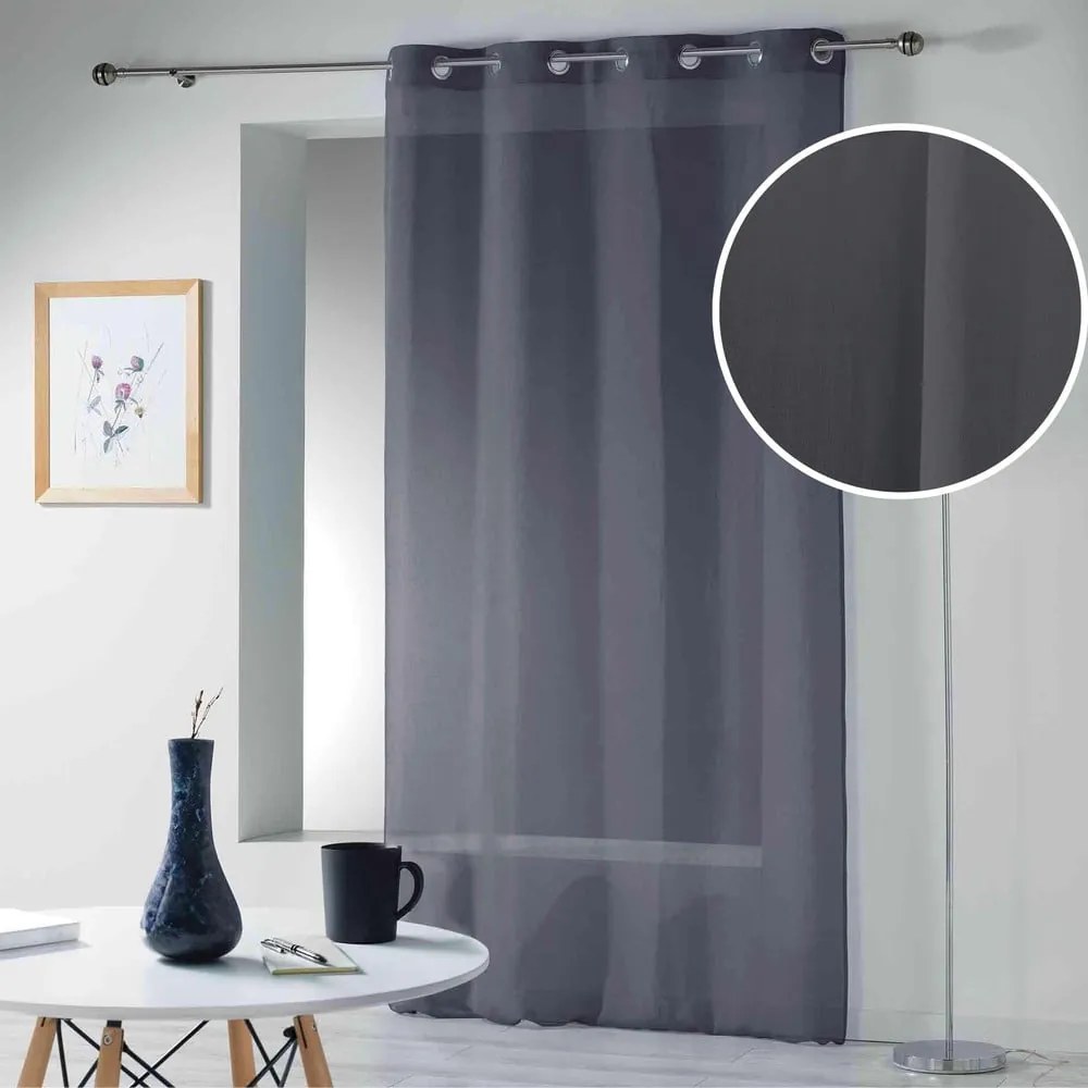 Antracytowa firanka 140x280 cm Telma – douceur d'intérieur
