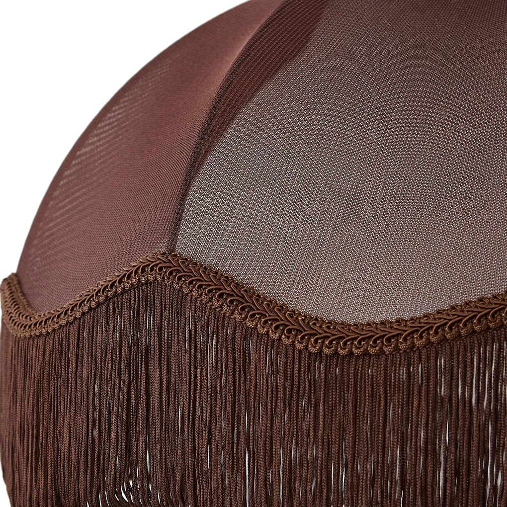 Brązowy abażur z tkaniny z białym wnętrzem 45/15/21,5 - Heritage Retro