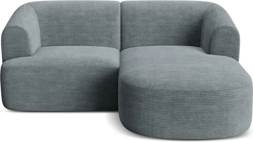 Ciemnoszary sztruksowy narożnik (prawostronny/z szezlongiem) Campi – Cosmopolitan Design