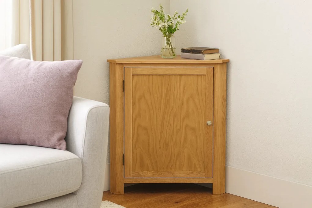 Dębowa szafka narożna do salonu T2-F68