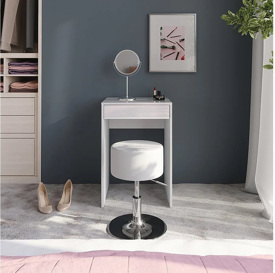 Stół toaletowy biały/biały wysoki połysk 51.4x50.1x76 sherry