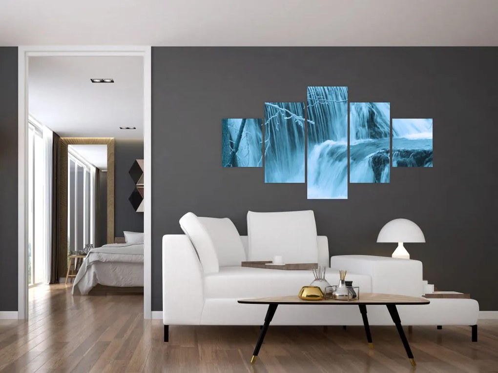 Obraz - lodowe wodospady (125x70 cm)