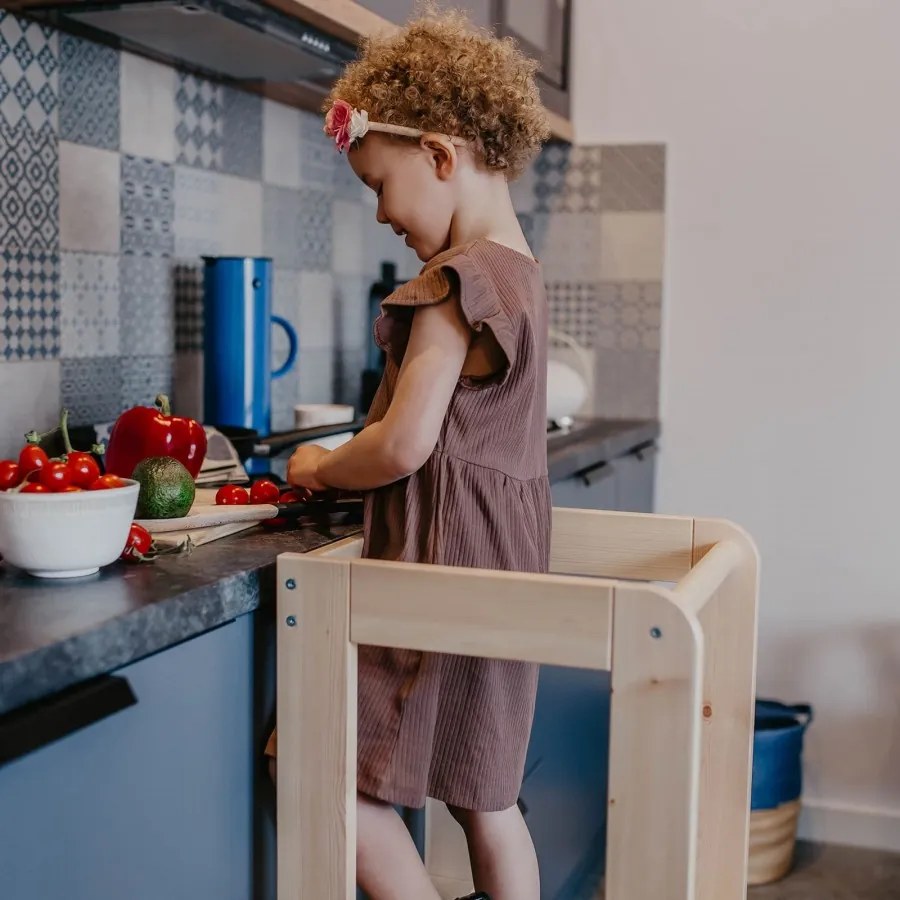 Kitchen helper drewniany pomocnik kuchenny dla dziecka, naturalne drewno - meowbaby®