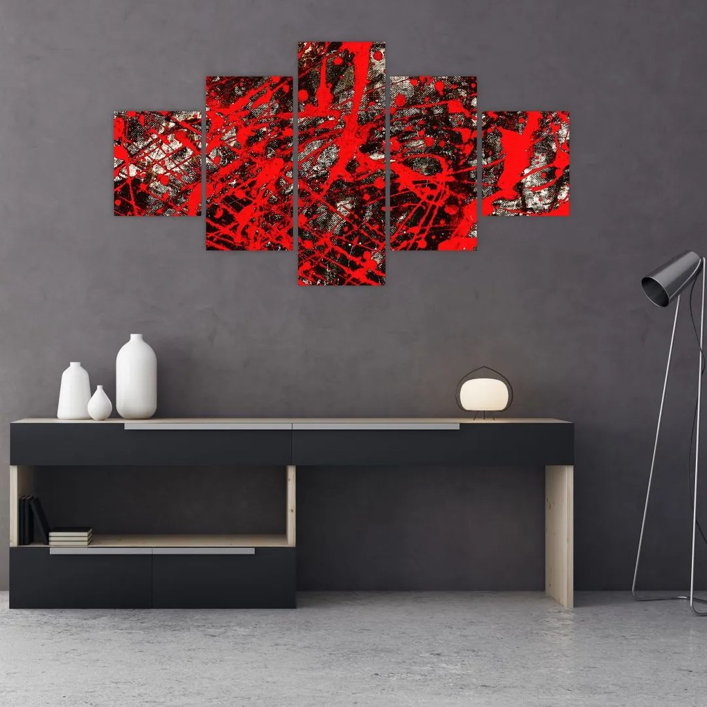 Obraz - Ekspresyjna abstrakcja (125x70 cm)