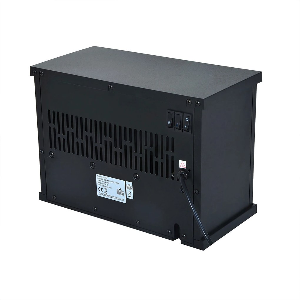 Kominek Elektryczny Stojący 1200w Homcom Czarny