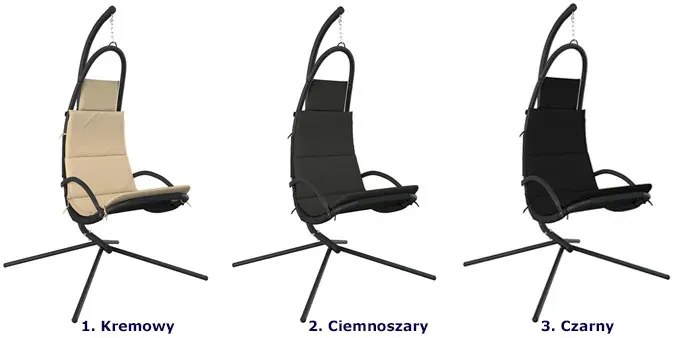 Ciemnoszary fotel podwieszany do ogrodu Tardi 4X